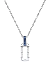 Lab Grown Ruby (1/3 ct. t.w.) & Diamond (1/20 ct. t.w.) Oval 18" Pendant Necklace in 14k Gold-Plated Sterling Silver (Also available in Sapphire & Eme