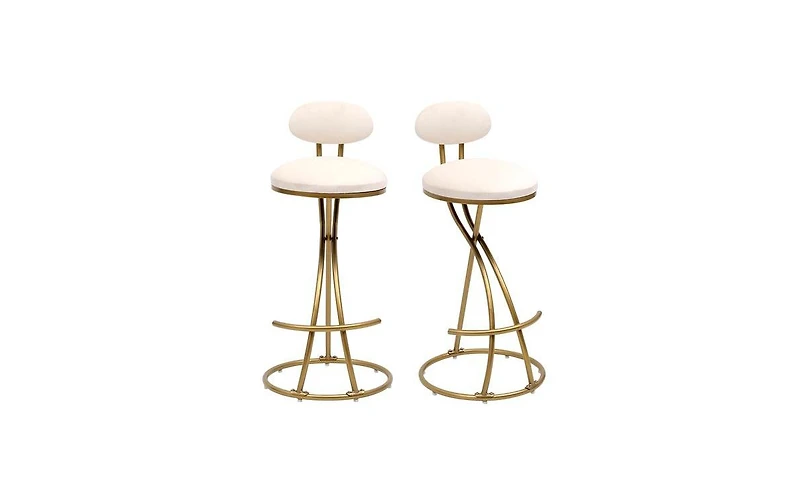 Upholstered Counter Height Bar Stools for Kitchen Island Set of 2, Stylish and Comfortable