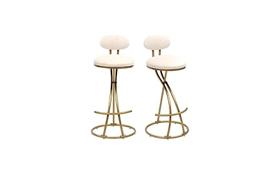 Upholstered Counter Height Bar Stools for Kitchen Island Set of 2, Stylish and Comfortable