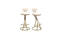 Upholstered Counter Height Bar Stools for Kitchen Island Set of 2, Stylish and Comfortable