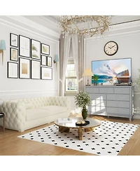 Homsee 9-Drawer Gray Wood Dresser Bedroom Storage Cabinet Modern Style