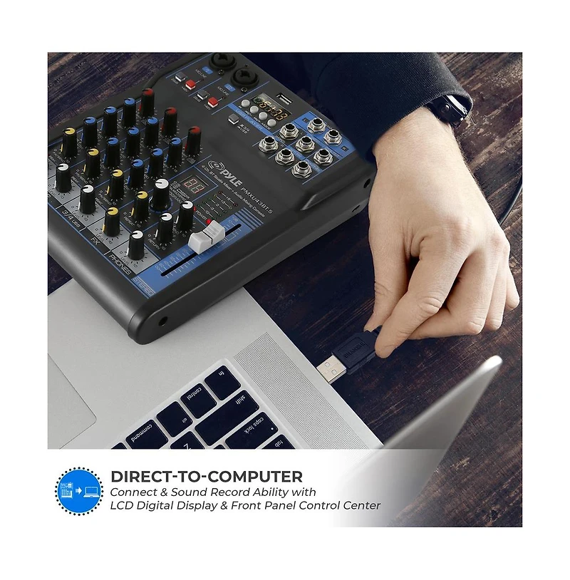 Pyle 4-Channel Bluetooth Pro Audio Dj Sound Mixer