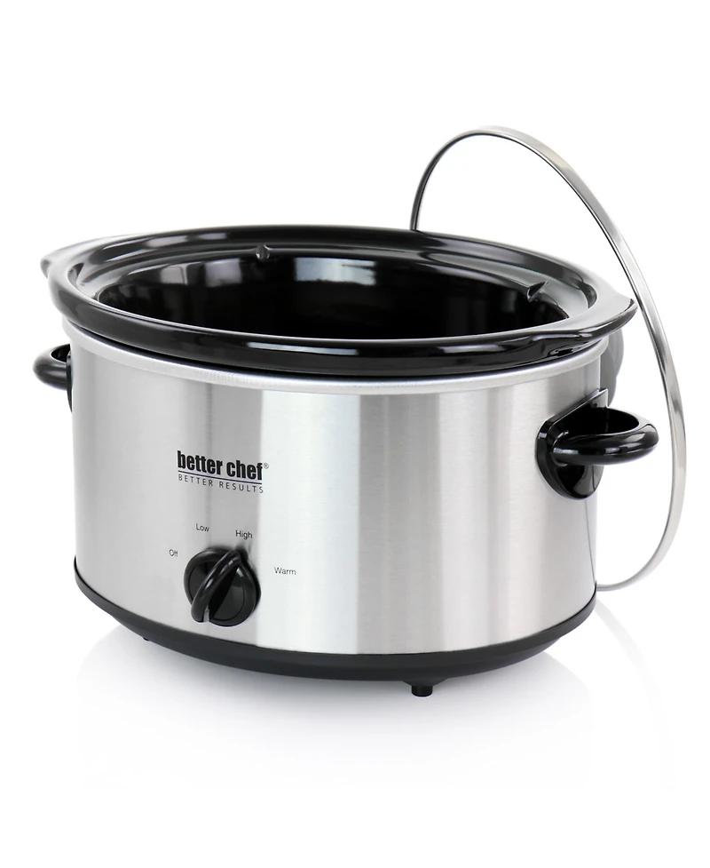 Better Chef 4 Quart Oval Slow Cooker with Removable Stoneware Crock