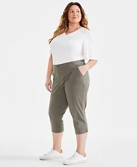 Style & Co Women's Plus Mid-Rise Comfort Waist Capri Pants, Created for Macy's