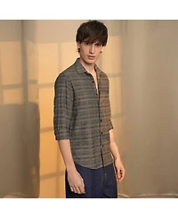 Men's Olive Brown Tartan Plaid Shirt