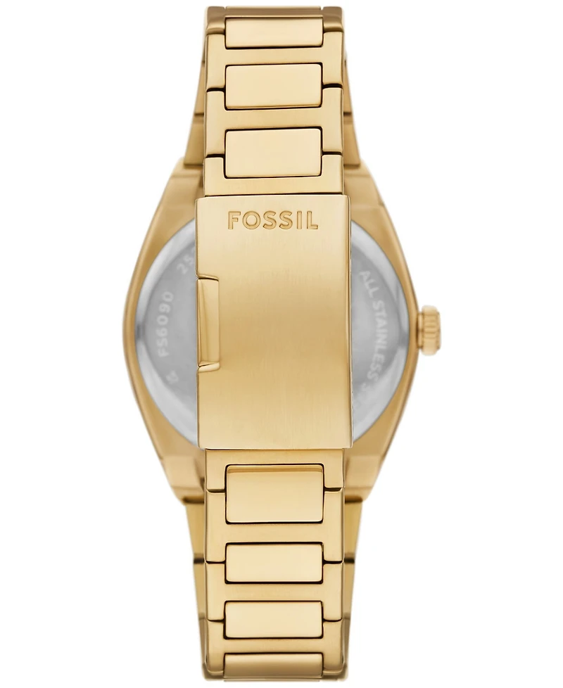 Fossil Men's Everett Three-Hand Date Gold-Tone Stainless Steel Watch, 42mm