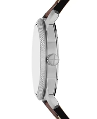 Fossil Men's Machine Three-Hand Date Brown Leather Watch and Bracelet Set, 42mm