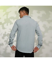 Men's Icy Blue Cubic-Seersucker Shirt