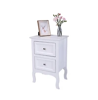 Slickblue 2pcs Country Style Two-Tier Night Tables Large Size