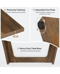 Tribesigns 70.87-Inch Wood Dining Room Table for 6-8 People, Rectangular Farmhouse Kitchen with Solid Pedestal, Rustic Long Dinner