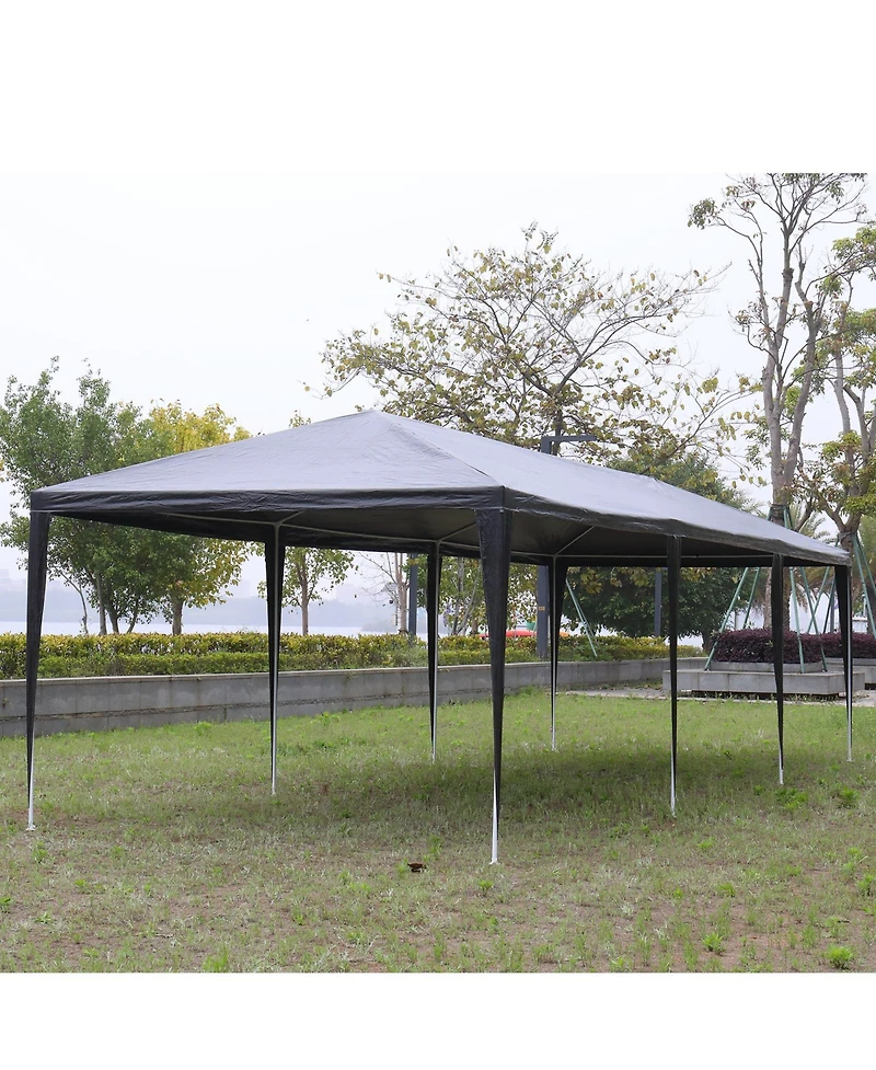 Slickblue Outdoor Party Tent with 8 Removable Sidewalls, Waterproof Canopy Patio Wedding Gazebo, Black