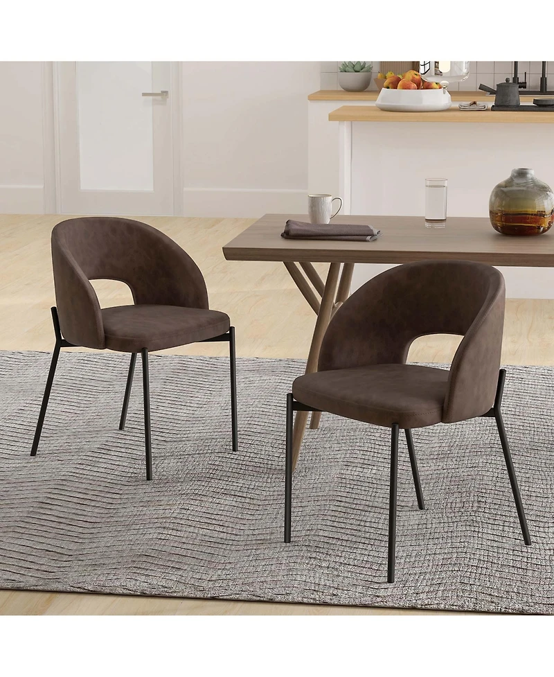 Dining Chair Set of with High-density Sponge Cushion Sturdy X-shaped Frame