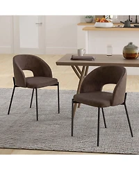 Dining Chair Set of with High-density Sponge Cushion Sturdy X-shaped Frame