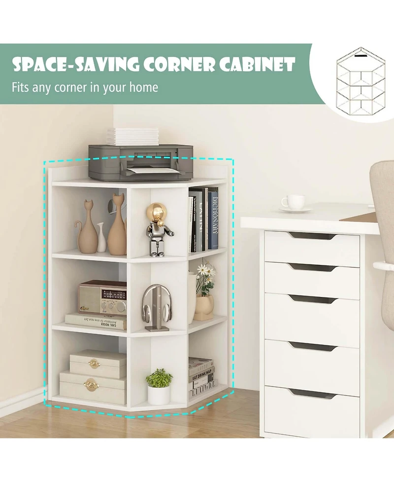 3-Tier Kids Corner Toy Storage Organizer with Usb Ports and Outlets 9 Cubbies