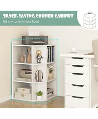 3-Tier Kids Corner Toy Storage Organizer with Usb Ports and Outlets 9 Cubbies
