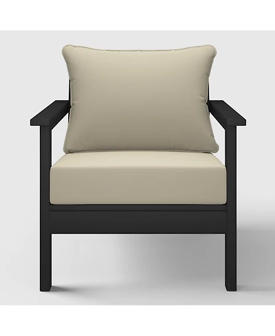 WestinTrends Outdoor Modern Hdpe Patio Club Chair with Deep Seat Cushions