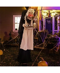 Yescom Animated Halloween Scary Witch 5.2FT Stand Maid,Led Eyes Creepy Sound,Outdoor Decorations 2024