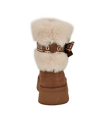 Guess Women's Denla Cold Weather Faux Fur Cozy Booties