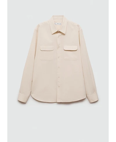 Mango Men's Pockets Detail Twill Cotton Overshirt