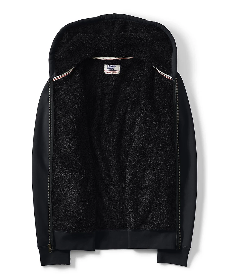 Lands' End Men's Tall Serious Sweats Full Zip High Pile Fleece Hoodie
