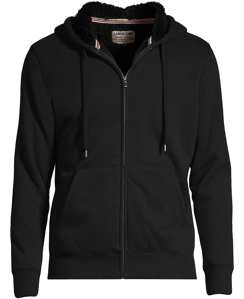 Lands' End Men's Tall Serious Sweats Full Zip High Pile Fleece Hoodie