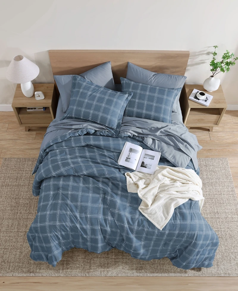 Swift Home Grid Plaid Reversible -Pc. Comforter Set