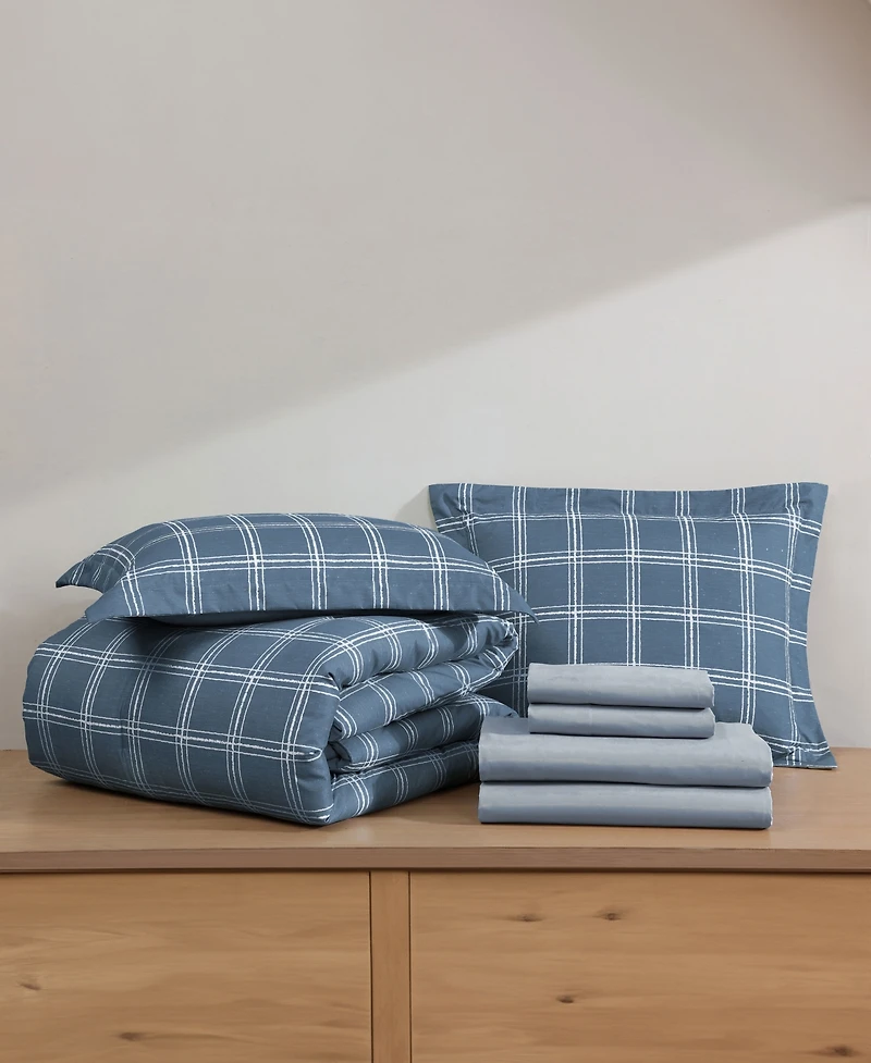 Swift Home Grid Plaid Reversible -Pc. Comforter Set