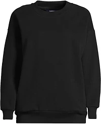 Lands' End Women's Serious Sweats Oversized Long Sleeve Crew Neck Sweatshirt - Set Top