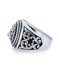 Bling Jewelry Big Statement Biker Style Lion Ring Solid .925 Sterling Silver