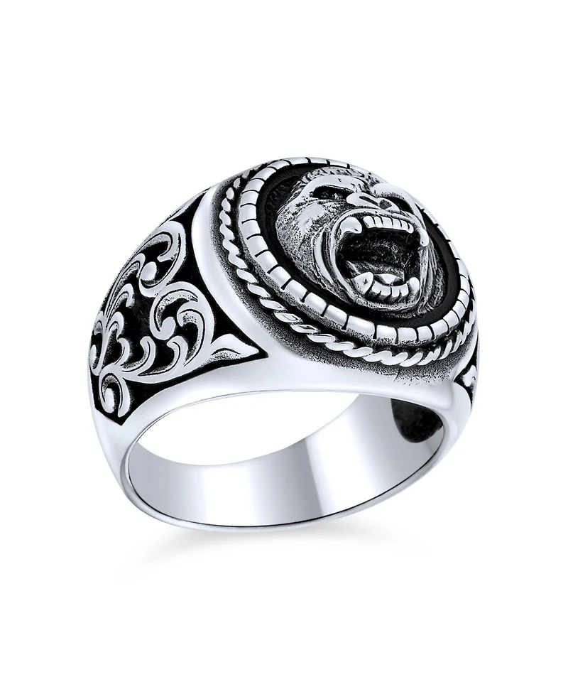 Bling Jewelry Big Statement Biker Style Lion Ring Solid .925 Sterling Silver