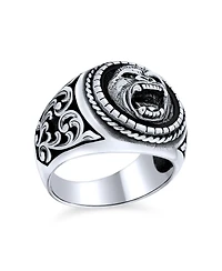 Bling Jewelry Big Statement Biker Style Lion Ring Solid .925 Sterling Silver