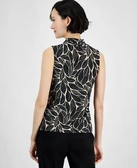 Anne Klein Petite Printed V-Neck Top