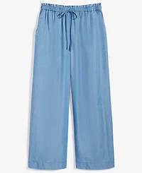 On 34th Women's Chambray Drawstring Wide-Leg Pants, Created for Macy's