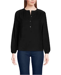 Lands' End Women's Pinwale Cord Smocked Popover Shirt