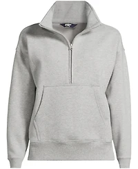 Lands' End Plus Relaxed Serious Sweats Long Sleeve 1/2 Zip Sweatshirt