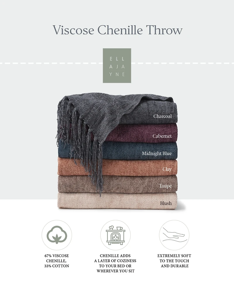 Ella Jayne Classic Weave Chenille Throw, 50" x 60"
