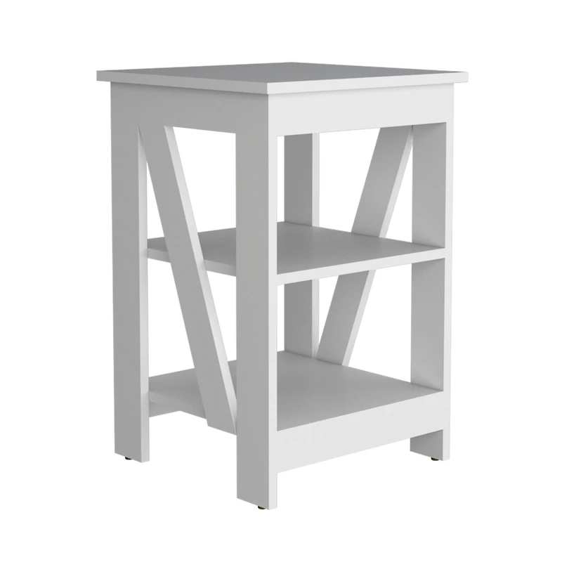 Ross 3-Tier End Table/Nightstand, Side Table for Small Space