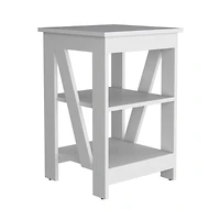 Ross 3-Tier End Table/Nightstand, Side Table for Small Space