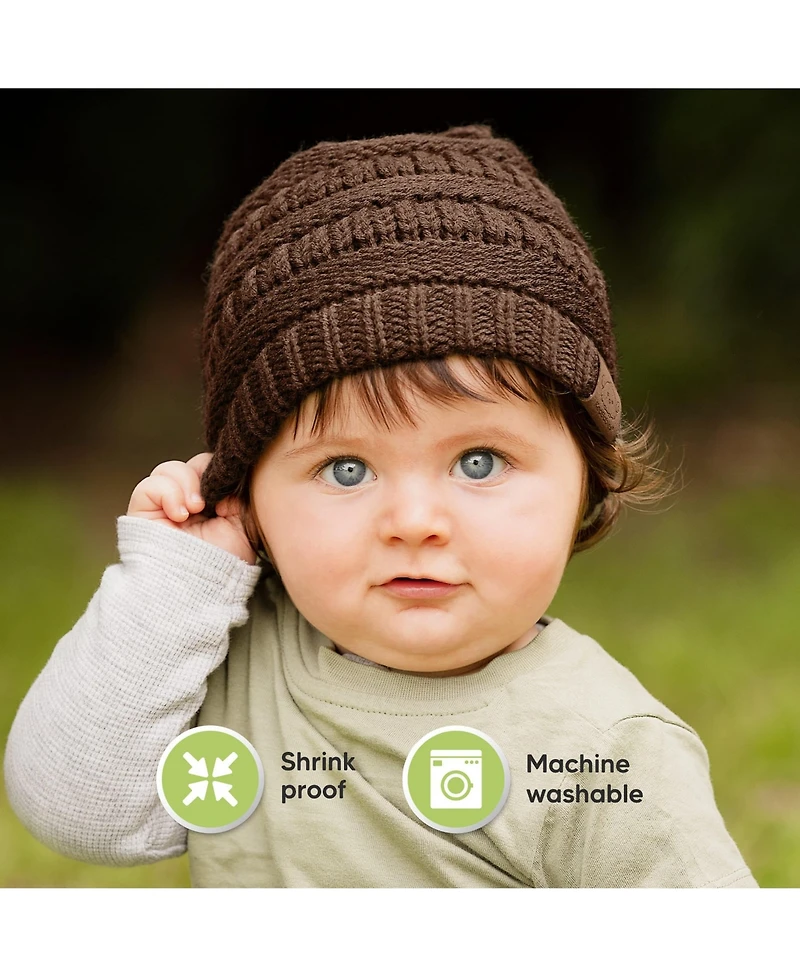 KeaBabies 3pk Warmzy Baby Beanies, 0-36 months Hats, Winter Hat for Newborn, Infant, Toddlers, Boys, Girls