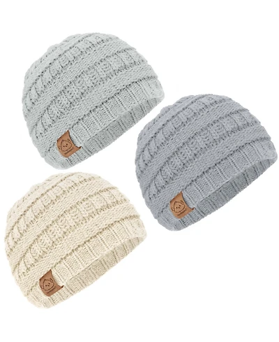 KeaBabies 3pk Warmzy Baby Beanies, 0-36 months Hats, Winter Hat for Newborn, Infant, Toddlers, Boys, Girls