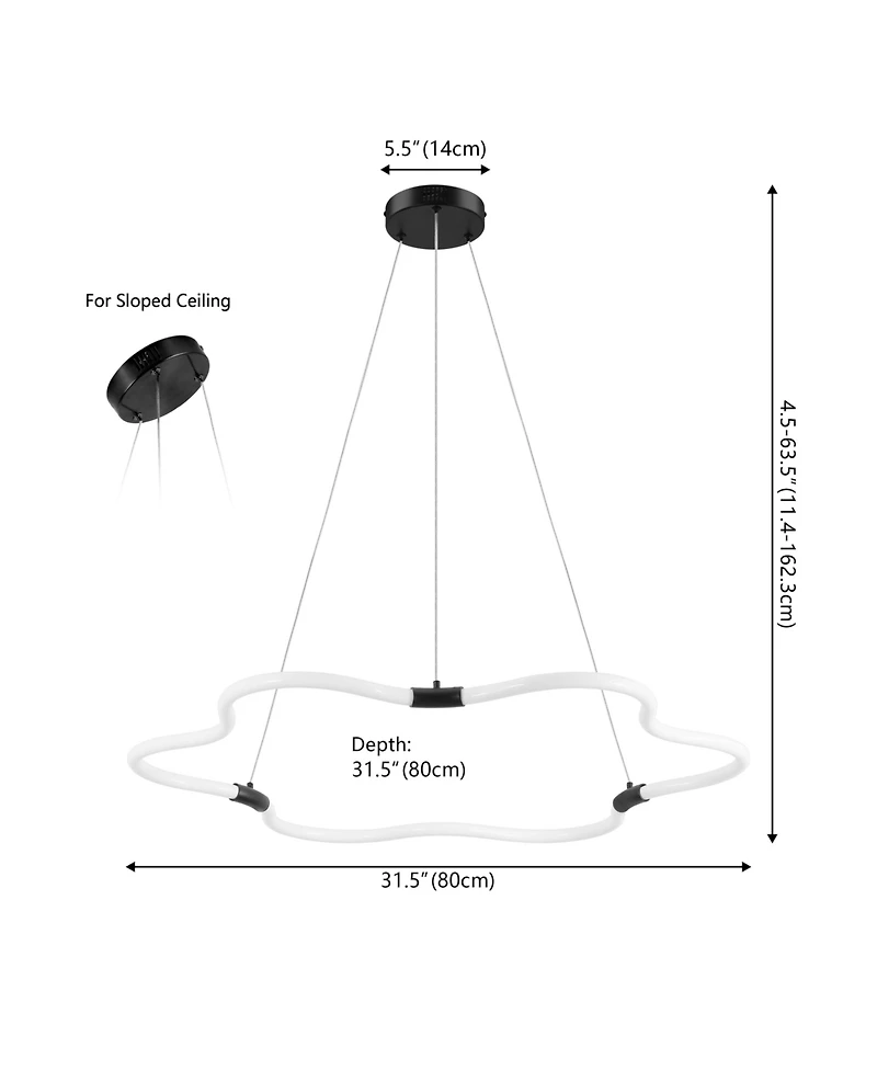 Jonathan Y Nuvola Contemporary Minimalist Metal/Acrylic Adjustable Dimmable Cloud Integrated Led Chandelier