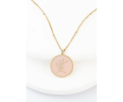 Resilience Leaf Necklace in Pink