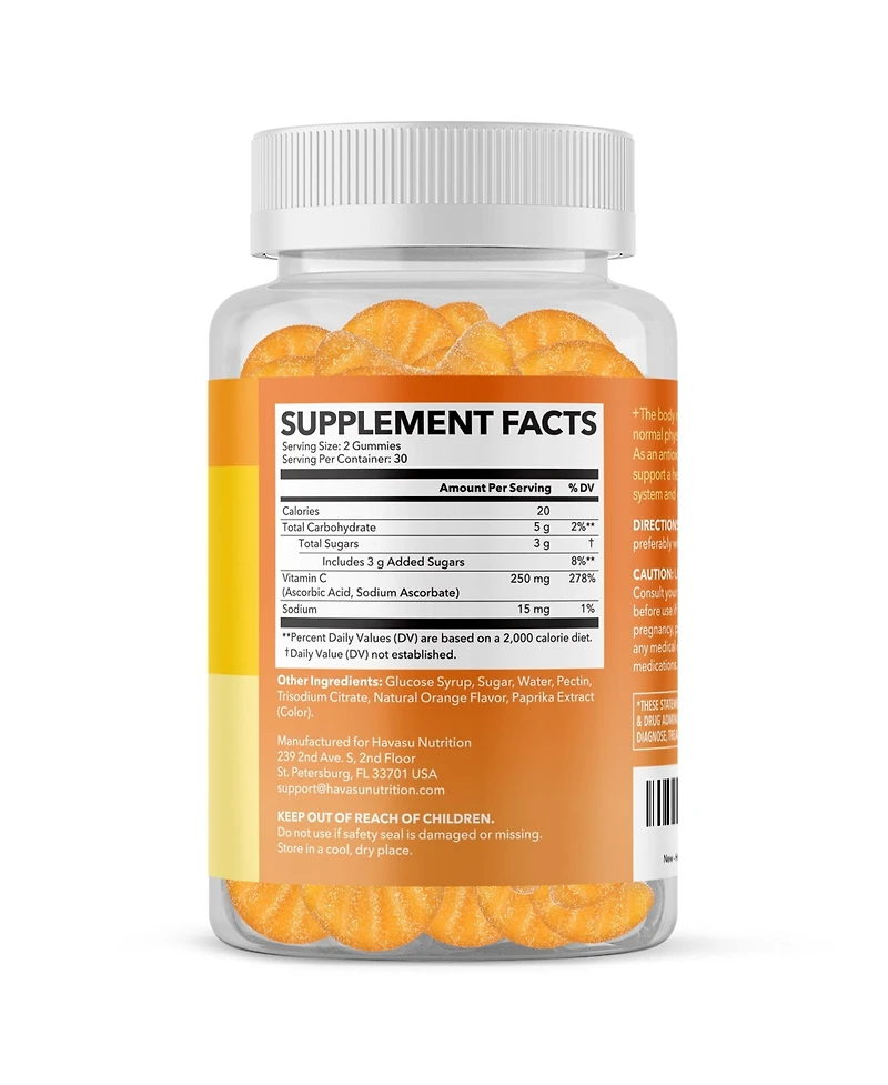 Havasu Vitamin C Gummies, Orange, 60ct