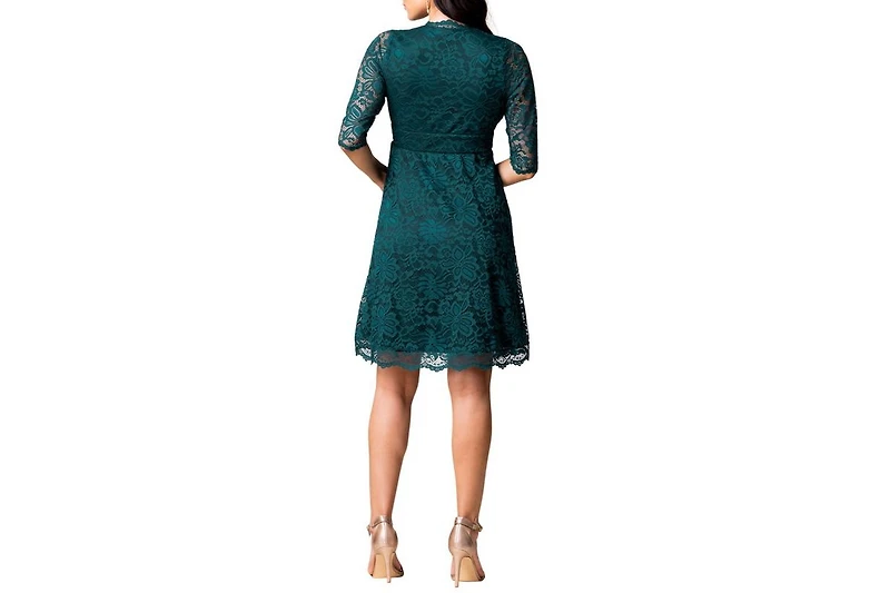 Kiyonna Women's Mademoiselle Lace Cocktail Dress with Sleeves