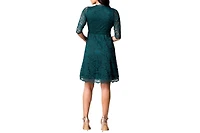 Kiyonna Women's Mademoiselle Lace Cocktail Dress with Sleeves