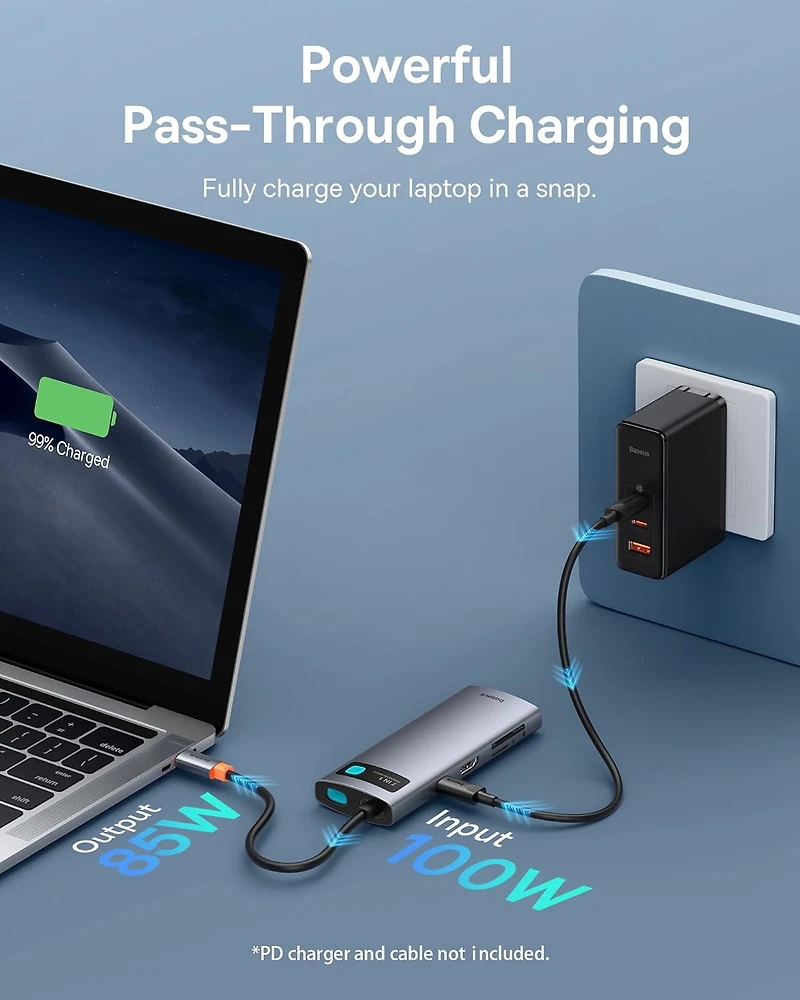 Baseus 6-Port Hub 4k Usb C Hub Hdmi Adapter