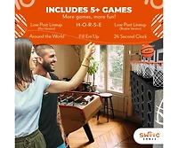 Low Post Lineup | Wall Mounted Giant Basketball 4 In a Row w/ 5+Games | Basketball Hoop For Room Wall Games | Mini Hoop