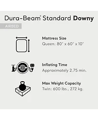 Intex 10 Inch Dura Beam Rectangular Standard Downy Air Mattress, Queen (2 Pack)