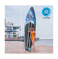 SereneLife Rising Flow Inflatable Stand-Up Paddle-Board With Accessories, Space Blue Design