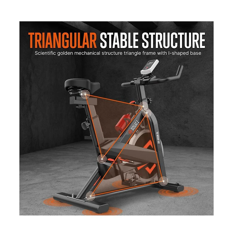 Squatz Stationary Cycling Bike Exerciser With Adjustable Resistance and Lcd Display